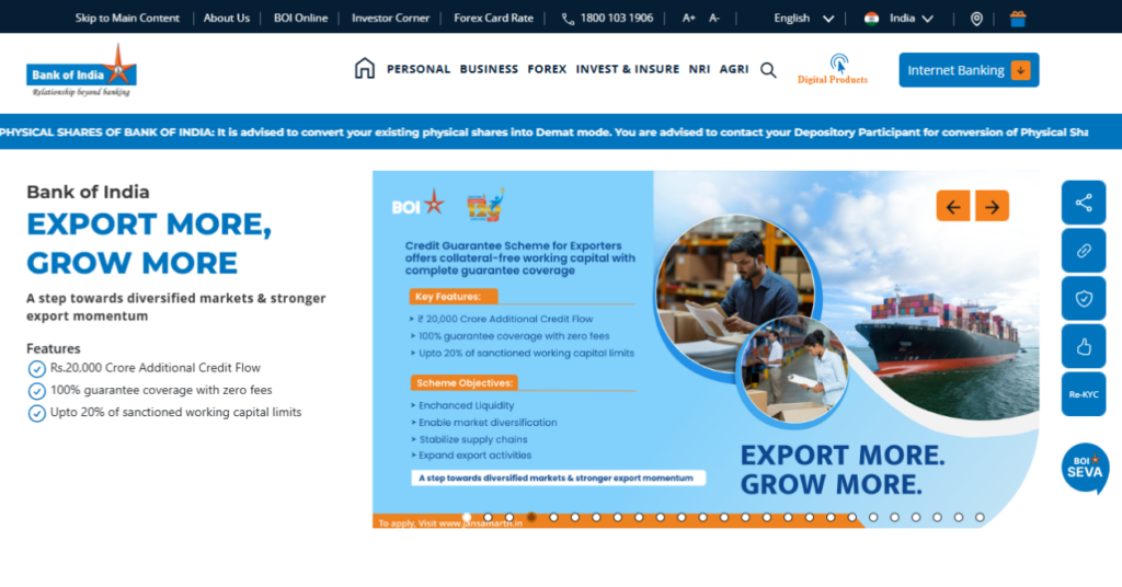 Bank Of India Banner
